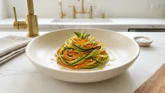 Tallarines de calabacín y zanahoria al sartén: quedan al dente y no se aguachan