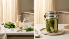 Pepinillos en vinagre caseros y bien crujientes: receta fácil sin cocción