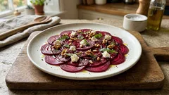 Carpaccio de remolacha con balsámico y nueces: entrada fresca lista en minutos